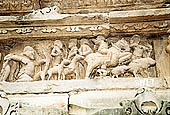 Khajuraho - Lakshmana temple the frieze of the temple base 